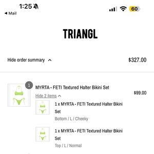 Triangl Swimwear MYRTA FETI Textured Halter Bikini Set - Green